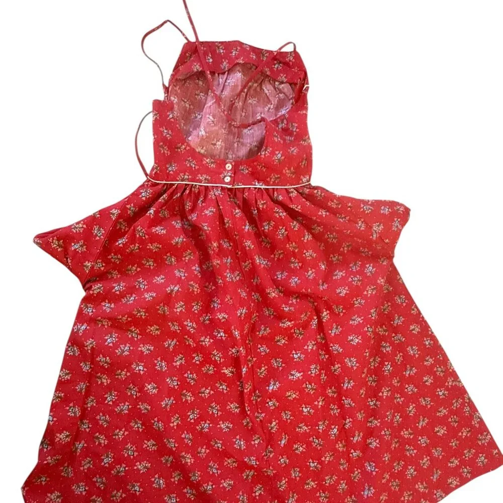 Byer Too! Vintage Open Back Strap Flowered Sun Dress Sz. XS 70's Prairie Core - Picture 4 of 16